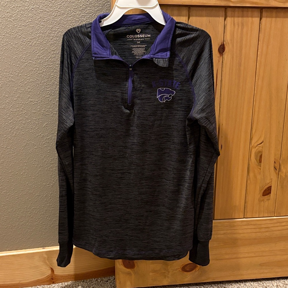 Colosseum K-State Black and Purple Long-Sleeve Pullover